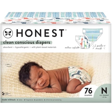 The Honest Company Eco-Friendly Clean Conscious Diapers Newborn 76 Pack