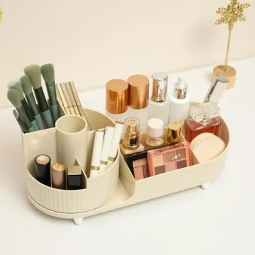 Rotating Makeup Organizer for Vanity Cream Storage
