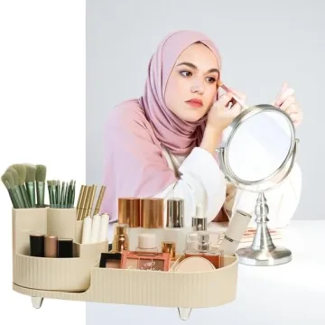 Rotating Makeup Organizer for Vanity Cream Storage