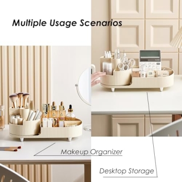 Rotating Makeup Organizer for Vanity Cream Storage
