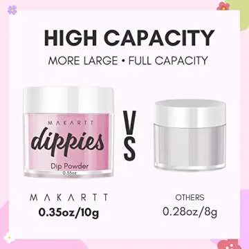 Makartt Dip Powder Kit, 6 Colors Pink Clear White Dip Powder Starter Kit 0.35Oz, Fall Dippies Nail Dip Powder Kit with Essential Liquids Base & Top Coat Activator Art Manicure DIY Salon Gifts
