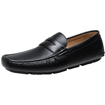 Jousen Men's Loafers Casual Slip On Penny Loafer Lightweight Driving Shoes (AMY802 Black 12)
