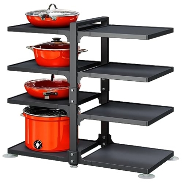 PXRACK Adjustable 21” Pots and Pans Organizer Rack for Kitchen Storage