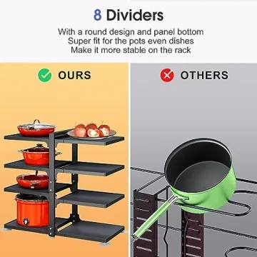 Adjustable Pots and Pans Organizer for Cabinet Space