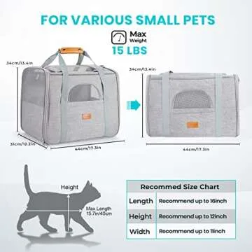 Morpilot Cat Carrier - Airline Approved, Soft & Sturdy