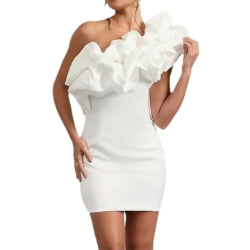 DKE&YMQ Women's Backless One Shoulder Evening Gown