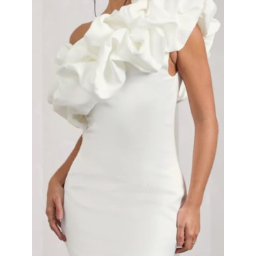 DKE&YMQ Women's Backless One Shoulder Evening Gown