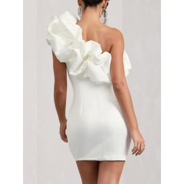 DKE&YMQ Women's Backless One Shoulder Evening Gown