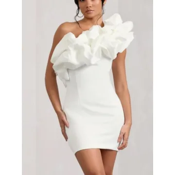 DKE&YMQ Women's Backless One Shoulder Evening Gown