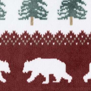 Eddie Bauer - Blanket, Super Soft Reversible Sherpa & Brushed Fleece Bedding, Throw Blankets for Couch, Ideal for Lounging (Grizzly Peak Red)