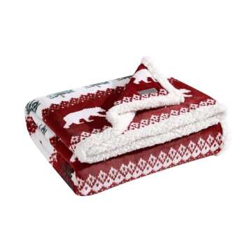 Eddie Bauer - Blanket, Super Soft Reversible Sherpa & Brushed Fleece Bedding, Throw Blankets for Couch, Ideal for Lounging (Grizzly Peak Red)