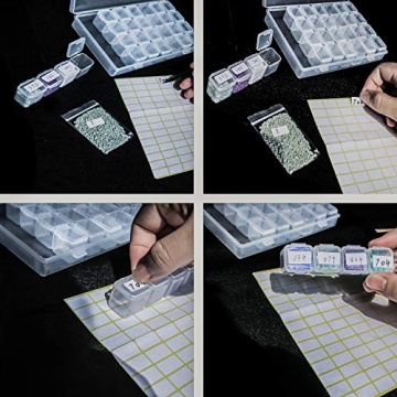 Perzomido 4 Pack 28 Slots Plastic Craft Organizer Diamond Storage