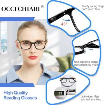 OCCI CHIARI Fashionable Reading Glasses for Women 2.5x
