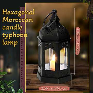 12 Pieces Mini Lanterns with Flickering LED Candle, Batteries Included, Decorative Hanging Candle La...