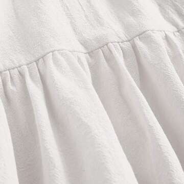 ZAFUL Women's Casual V Neck Summer Mini Dress Spaghetti Strap A-Line Short Dresses Backless Solid Color Sundress (A-f White,S)