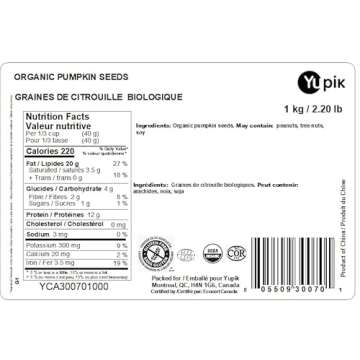 Yupik Organic Raw Pumpkin Seeds, No Shell, 2.2 lb (35.2 oz), Gluten-Free, Non-GMO, Kosher, Vegan, Sh...