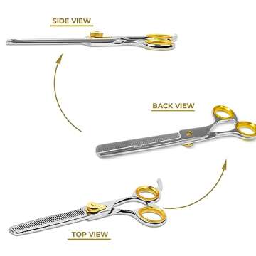 Professional Cat and Dog Grooming Scissors 6.5" 42-Tooth heavy-duty Thinning Scissors for Dogs and Cats, 440c Japanese Steel Comfortable Long-Lasting Sharpness for Years