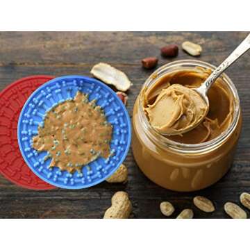 Dog Shower Licking Pad, Dog Peanut Butter Licking Pad Slow Feeder, Dog Pad Adsorbs to Wall for Groom...