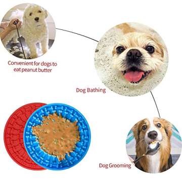 Dog Shower Licking Pad, Dog Peanut Butter Licking Pad Slow Feeder, Dog Pad Adsorbs to Wall for Grooming, Pet Bath and Dog Training (2 Pieces)
