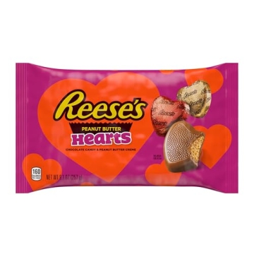 REESE'S Chocolate Peanut Butter Creme Hearts, Valentine's Candy Bag, 9.1 oz
