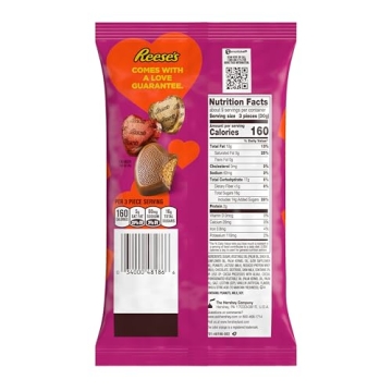 REESE'S Chocolate Peanut Butter Creme Hearts, Valentine's Candy Bag, 9.1 oz