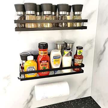 Versatile YSHIHE Wall Mounted Spice Rack Organizer