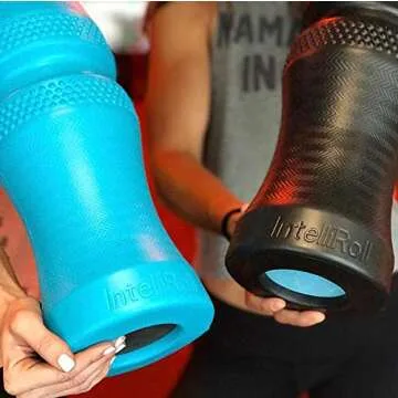 INTELLIROLL Textured High Density Foam Roller for Muscle Trigger Point Massage, Physical Therapy & Exercise - Advanced Roller Optimized for Neck & Spine, Relieve Back Muscle Pain – 19” Flex (Blue)