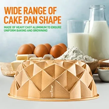 NutriChef 9-Inch Nonstick Bundt Cake Pan for Perfect Baking