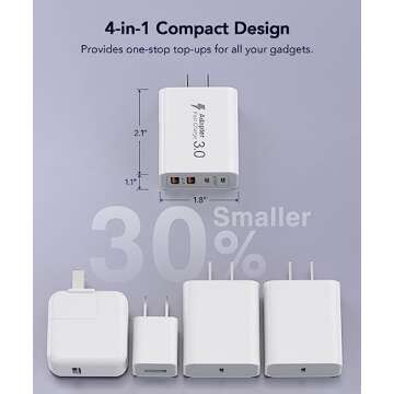 40W USB C Charger Block, 2-Pack 4-Port Type C Fast Charging Brick Dual PD&QC Wall Plug Adapter Compatible for iPhone 16/15/15 Pro/ 15 Pro Max/14/13/12, iPad, Airpods, iwatch, Samsung Galaxy
