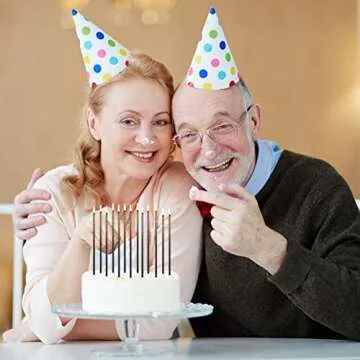 Elegant 12 Black Gold Metallic Birthday Cake Candles