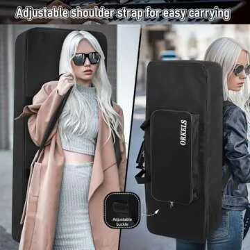 ORKELS Piano Keyboard Case for 61-Key Keyboards - Padded & Waterproof