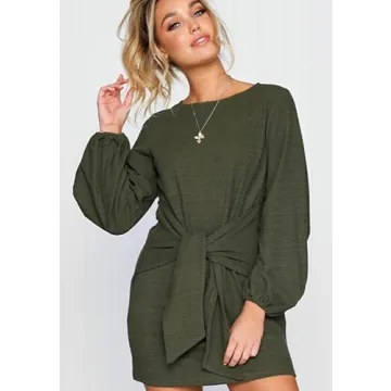 Elegant Lantern Sleeve Short Dress for Any Occasion