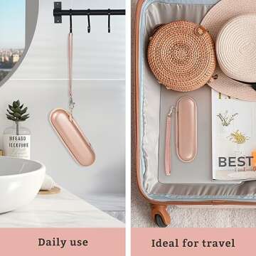 ProCase Hard Travel Case for SolaWave 4-in-1 Facial Wand, EVA Protective Case for Radiant Renewal Wand, Women Face Skincare Wand Storage Room for USB Cable Charger -Rosegold