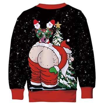 TUPOMAS Kids Ugly Christmas Sweater Boys Girls Funny Xmas Sweatshirts Size 6 7 Children Fleece Outfi...