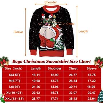 TUPOMAS Kids Ugly Christmas Sweater Boys Girls Funny Xmas Sweatshirts Size 6 7 Children Fleece Outfit 6-7 Years