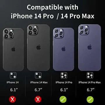 Hoerrye for iPhone 14 Pro Max & 14 Pro Camera Lens Protector - Easy Install, Case-Friendly, Ultra-Thin, Military-Grade Protection for Clear Photos - Deep Purple