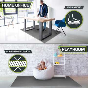 ProsourceFit Extra Thick EVA Foam Exercise Mat for Home Gym