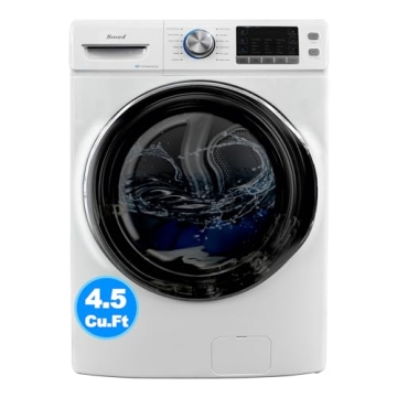 Smad 27 in. Large Capacity Front Load Washing Machine with Steam, Quiet Motor, and 12 Cycles