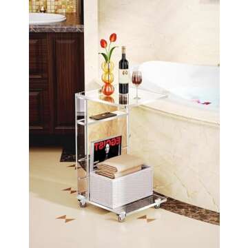 Clear Acrylic Side Table with Wheels for Small Spaces