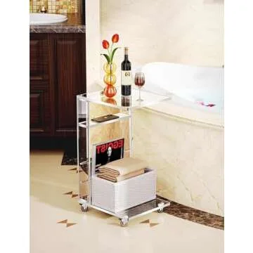 Clear Acrylic Side Table with Wheels for Small Spaces