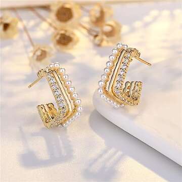 Triple Huggie Illusion Earrings for Stylish Women