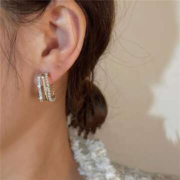 Triple Huggie Illusion Earrings for Stylish Women