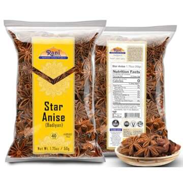 Rani Star Anise Seeds, Whole Pods (Badian Khatai) Spice 1.75oz (50g) ~ All Natural | Gluten Friendly | NON-GMO | Kosher | Vegan | Indian Origin