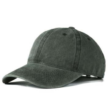 Edoneery Men Women Baseball Cap-Low Profile Adjustable Washed Cotton Golf Dad Hat Army Green