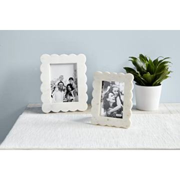 Elegant Mud Pie Scalloped Marble Frame for 4x6 Photos
