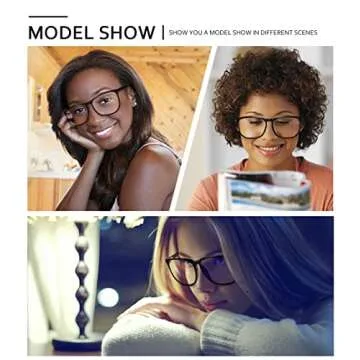 SHEEN KELLY Vintage Oversized Blue Light Blocking Glasses - Square Frame, Black/Tortoiseshell, Large Clear Lens