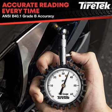TIRETEK Tire Pressure Gauge for Cars (0-60 PSI, ANSI Certified) Air Pressure Gauges for Tires - Car ...