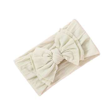 Mookiraer Baby Girls Headbands with Bows Handmade Hair Accessories Stretchy Hairbands for Newborn Infant Toddler Baby Essentials (Double Bows 12pcs)