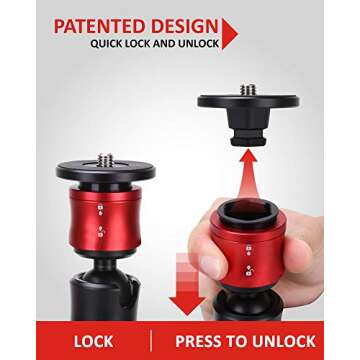 IFOOTAGE Camera Monopod Professional 71" Aluminum Telescoping Video Monopods with Tripod Stand Compa...