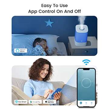 Humidifiers for Bedroom Large Room, Esemoil Smart WiFi Cool Mist Humidifiers for Baby, 3.5L Top Fill...